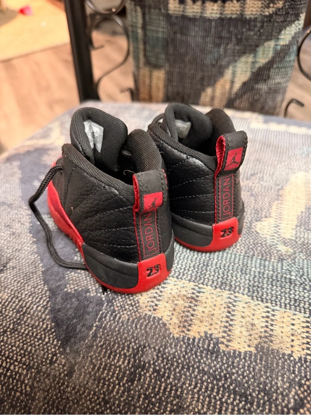 Jordan Kids Black and Red High-Top Sneakers